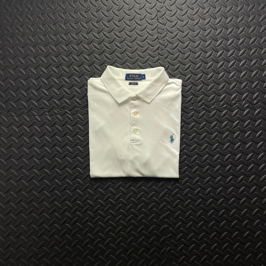 Ralph Lauren White Polo Shirt | Men’s Slim Fit L / 3615