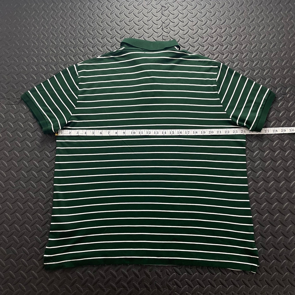 Ralph Lauren Green Striped Polo Shirt | Men’s Custom Slim Fit XL / 3704
