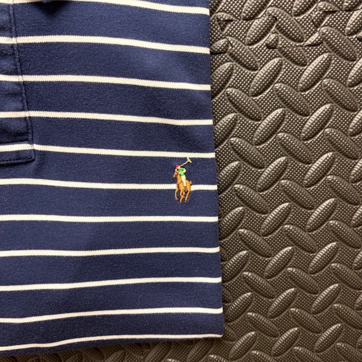 Ralph Lauren Navy Striped Polo Shirt | Men’s Custom Slim Fit XL / 3828