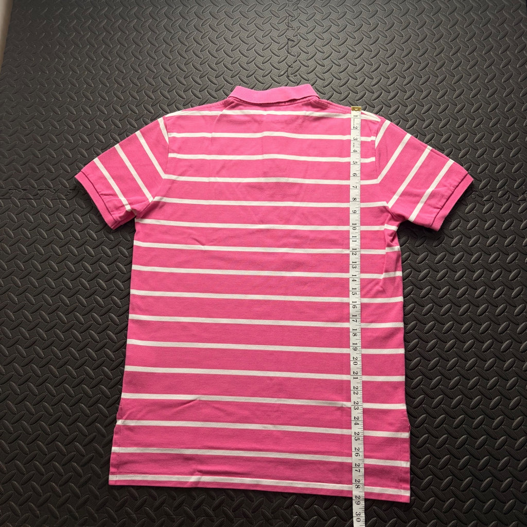 Ralph Lauren Pink Striped Polo Shirt | Men’s Classic Fit M / 3807