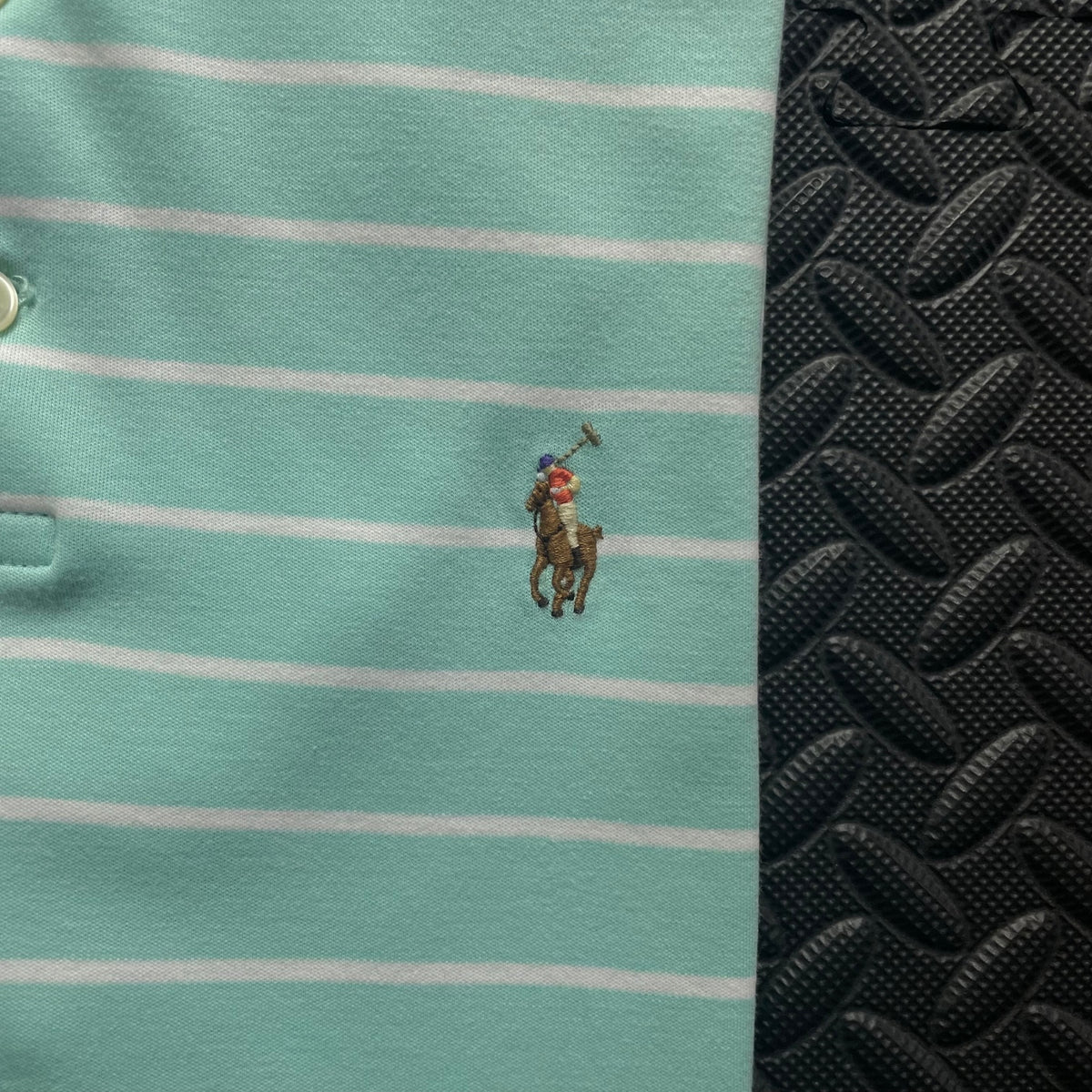 Ralph Lauren Mint Green Striped Polo Shirt | Men’s Classic Fit S