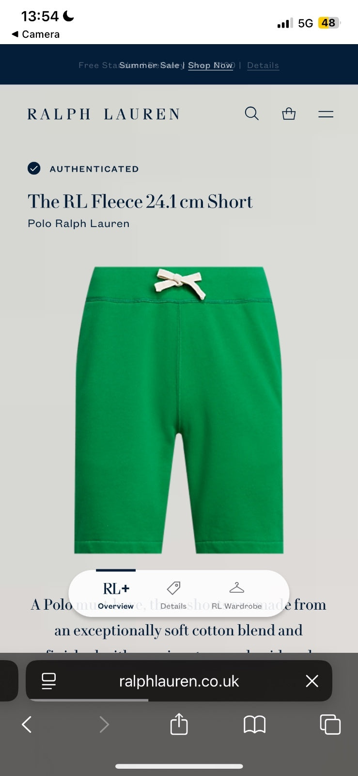 Ralph Lauren Green Shorts | Mens XS
