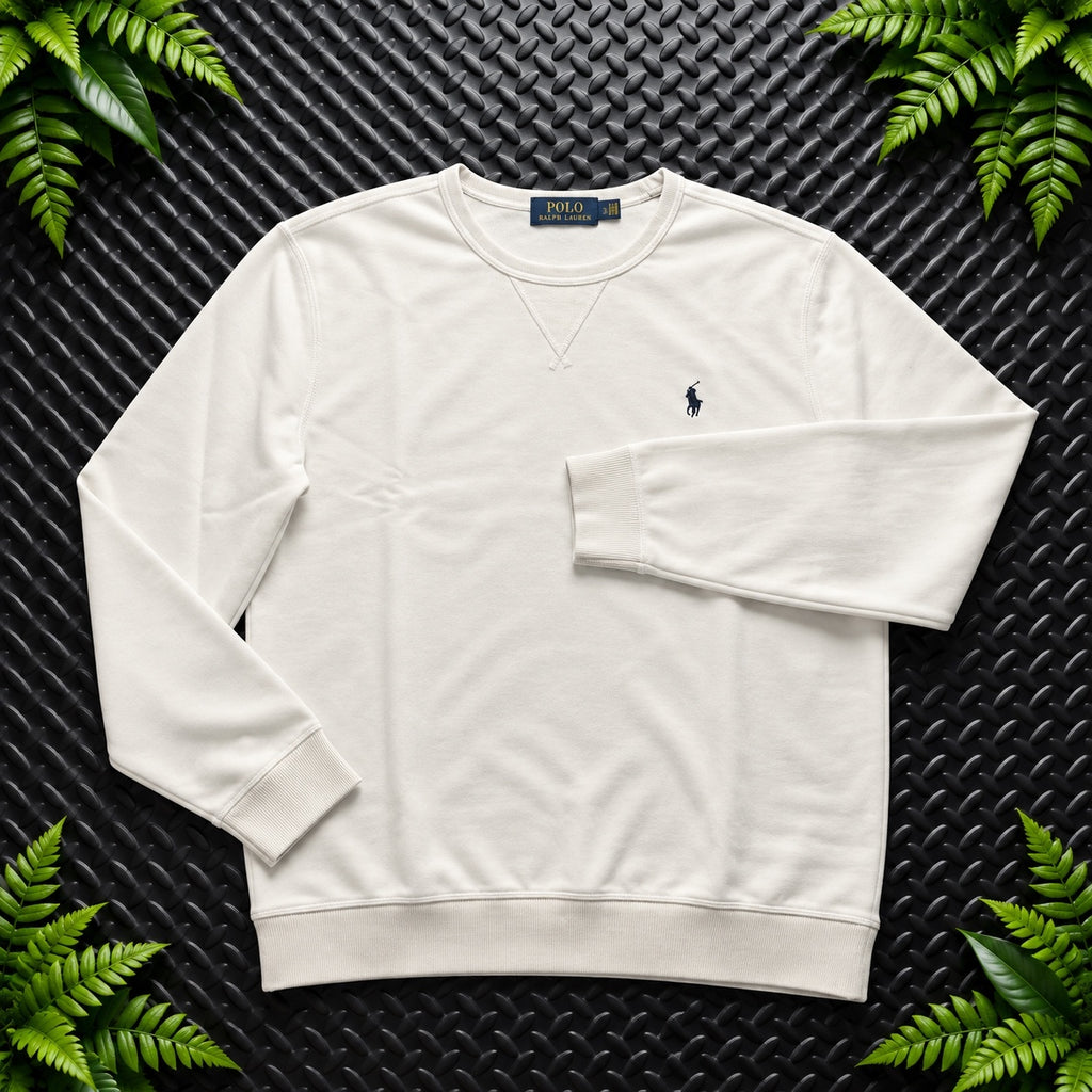 Ralph Lauren White Crewneck Sweatshirt | Men’s Classic Fit L / 368£