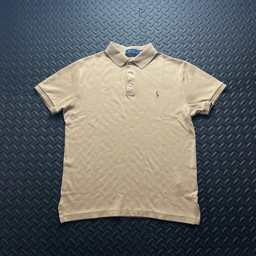 Ralph Lauren Beige Polo Shirt | Men’s Custom Slim Fit M / 3652