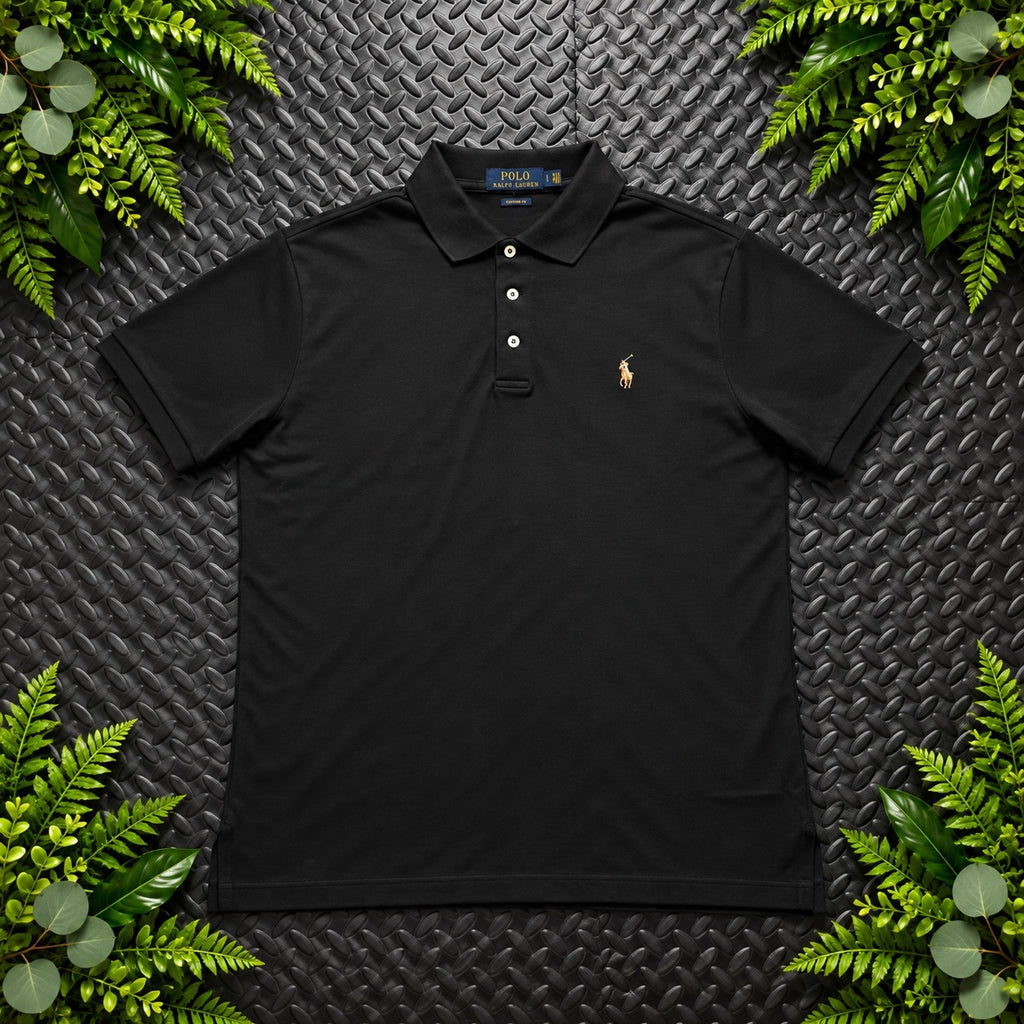 Ralph Lauren Black Polo Shirt | Men’s Slim Fit L / 3606