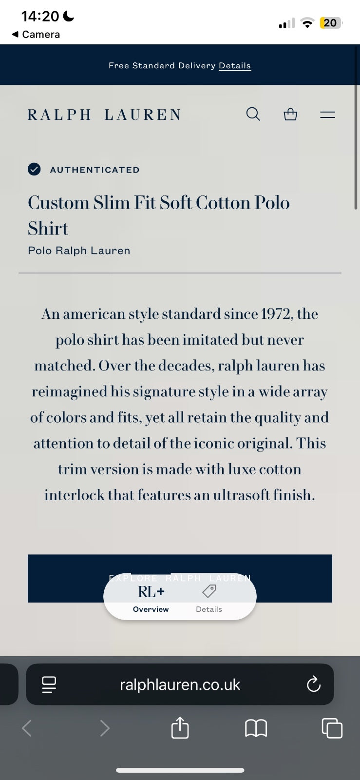 Ralph Lauren Pink Polo Shirt | Men’s Custom Slim Fit L / 3714