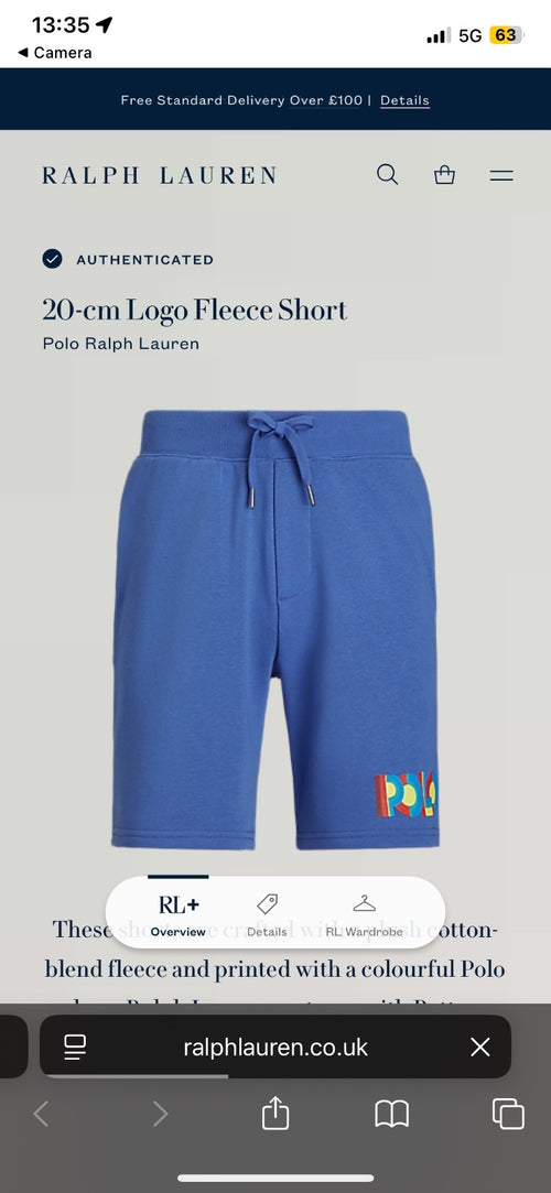 Ralph Lauren Blue Jogger Shorts | Polo | Men’s M / 3375