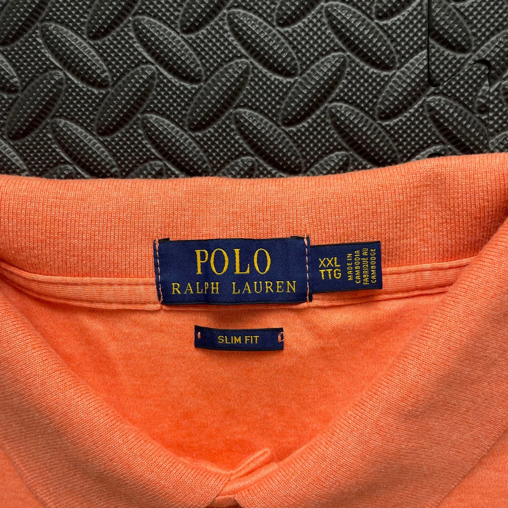 Ralph Lauren Orange Polo Shirt | Men’s Slim Fit XXL / 3718
