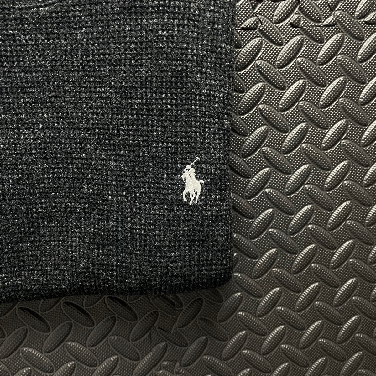 Ralph Lauren Grey Crewneck Waffle Jumper | Men’s Classic Fit L / 3775