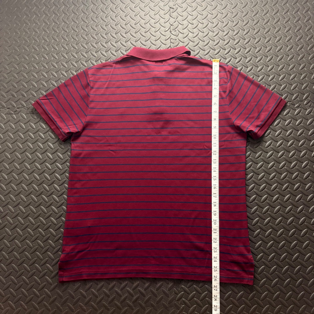 Ralph Lauren Burgundy Striped Polo Shirt | Men’s Slim Fit L / 3844