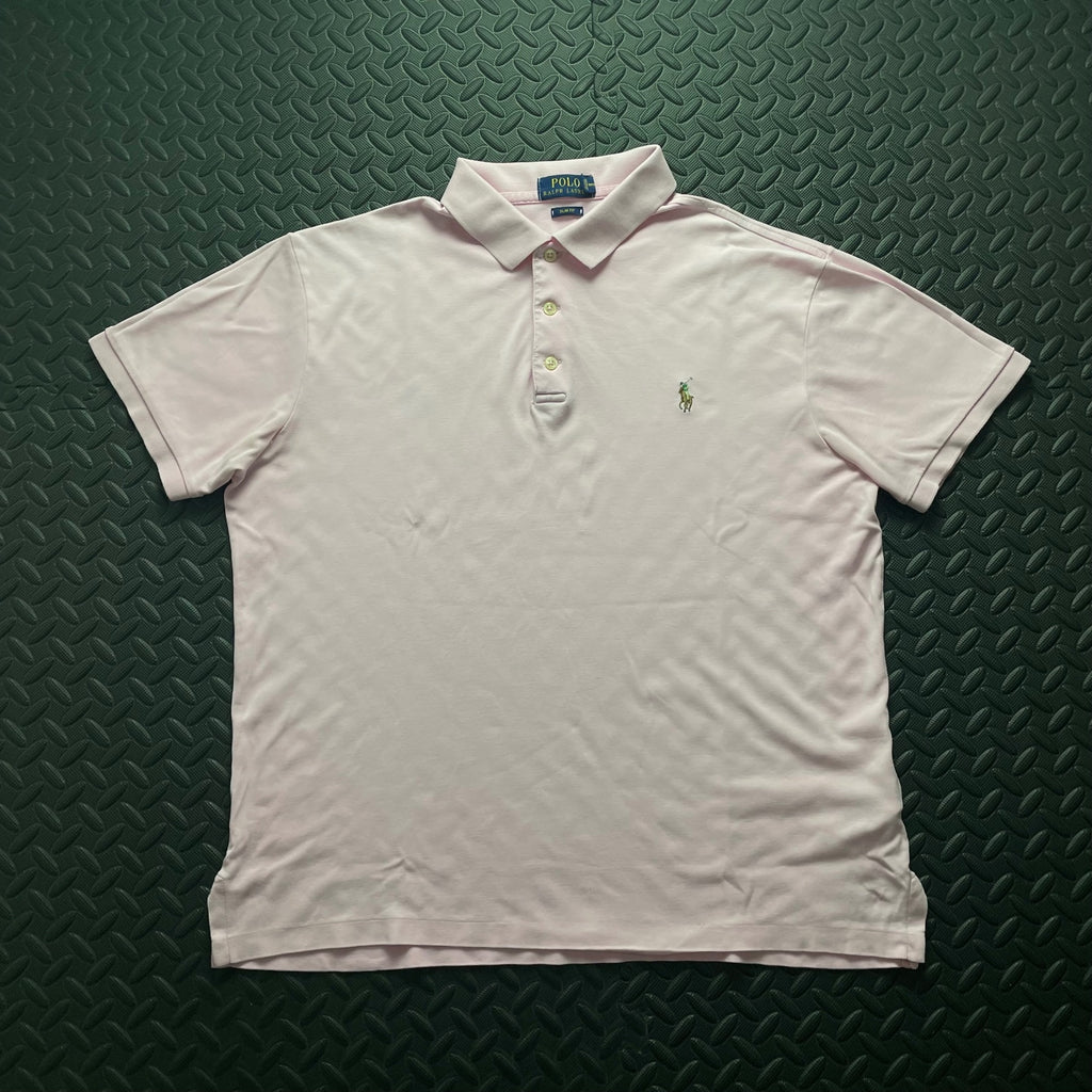 Ralph Lauren Rose Pink Polo Shirt | Men’s Slim Fit L / 3435