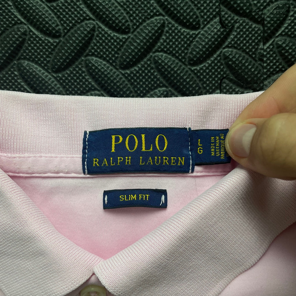Ralph Lauren Rose Pink Polo Shirt | Men’s Slim Fit L / 3435