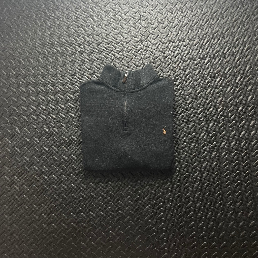 Ralph Lauren Charcoal Grey 1/4 Zip Jumper | Men’s Classic Fit XL / 3789