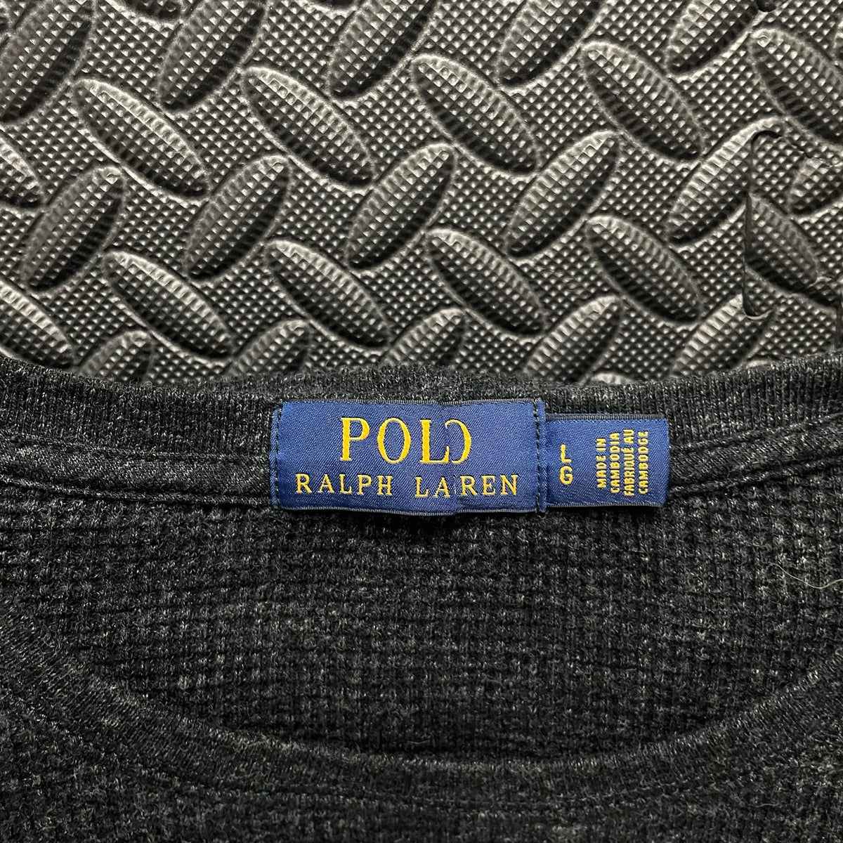 Ralph Lauren Grey Crewneck Waffle Jumper | Men’s Classic Fit L / 3775