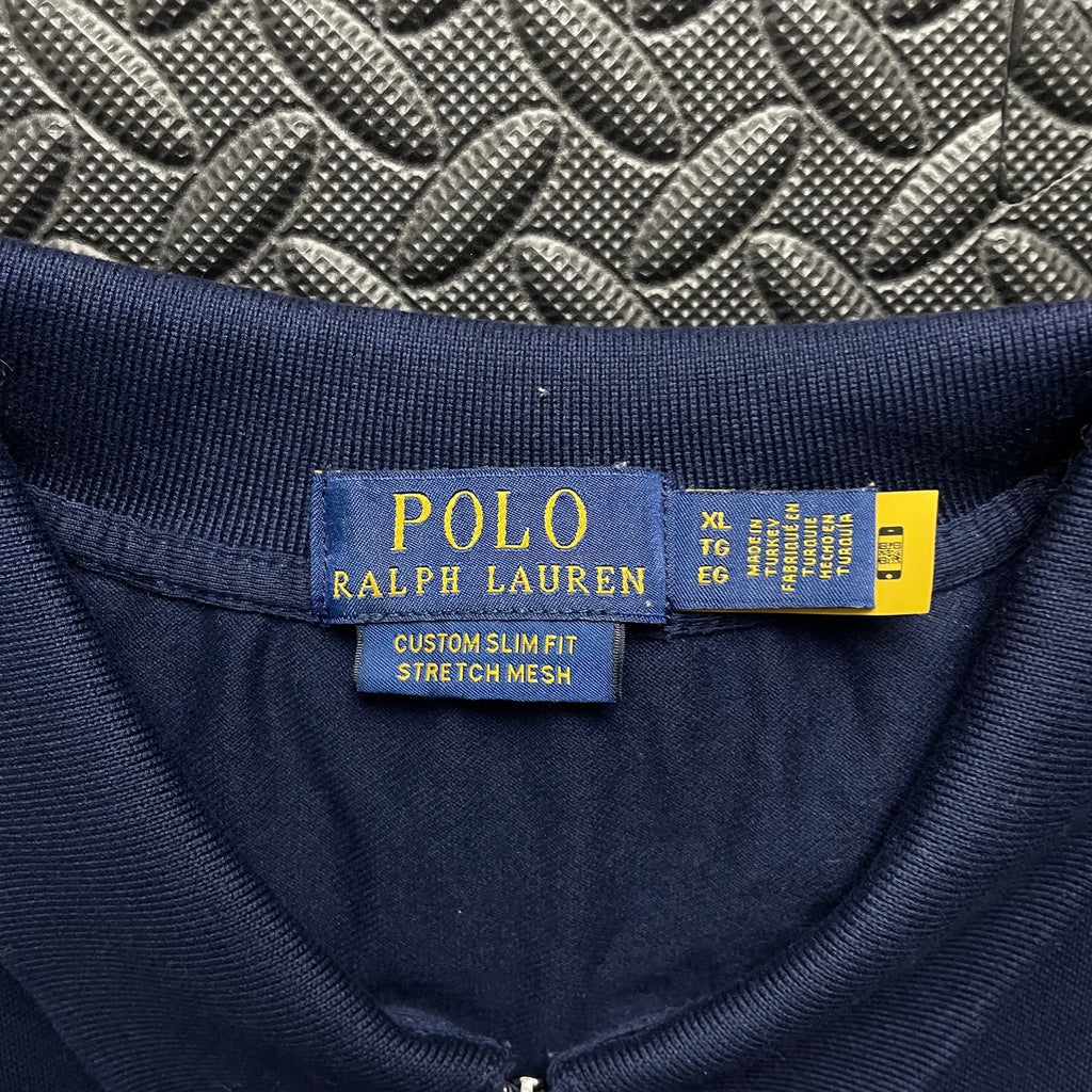 Ralph Lauren Navy 1/4 Zip Polo Shirt | Men’s Custom Slim Fit XL / 3797