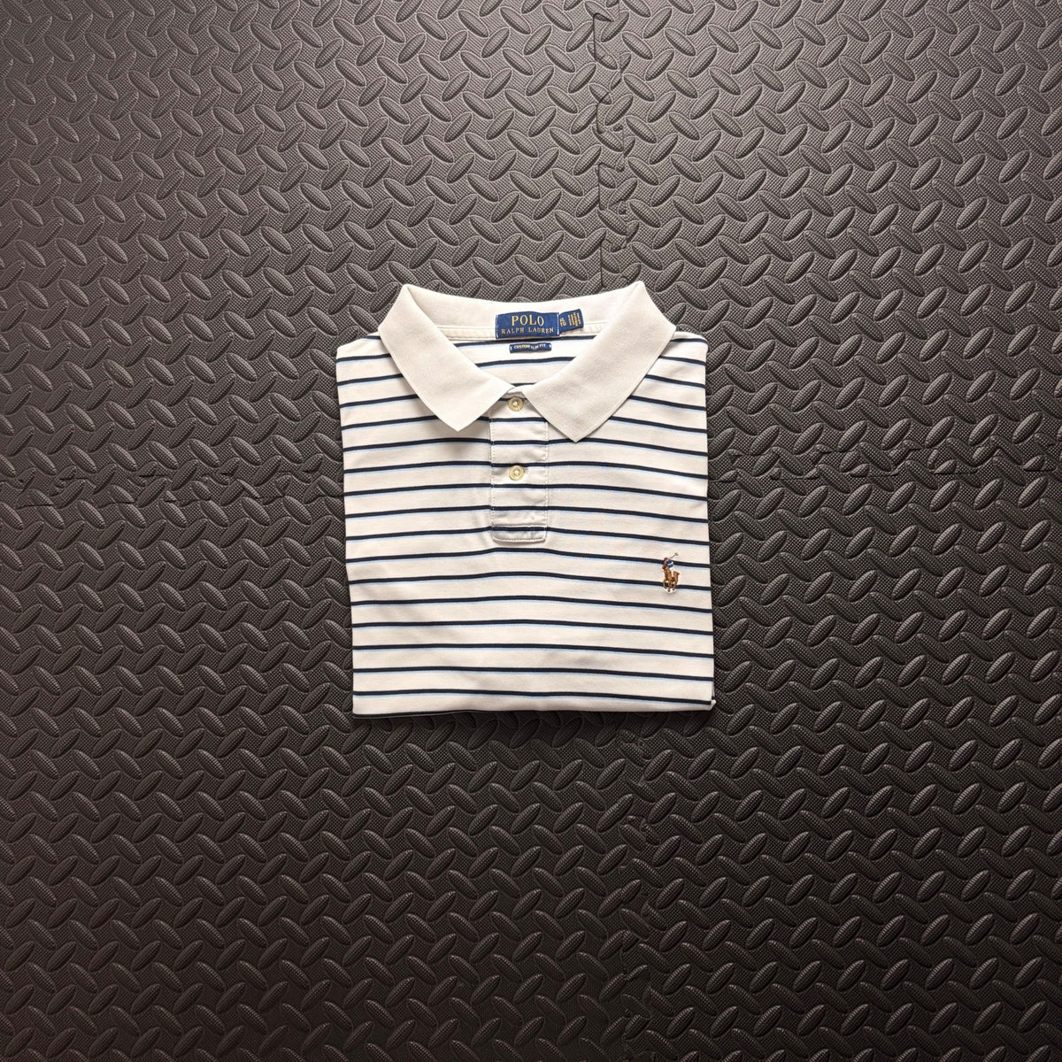 Ralph Lauren White Striped Polo Shirt | Men’s Custom Slim Fit XL / 3830