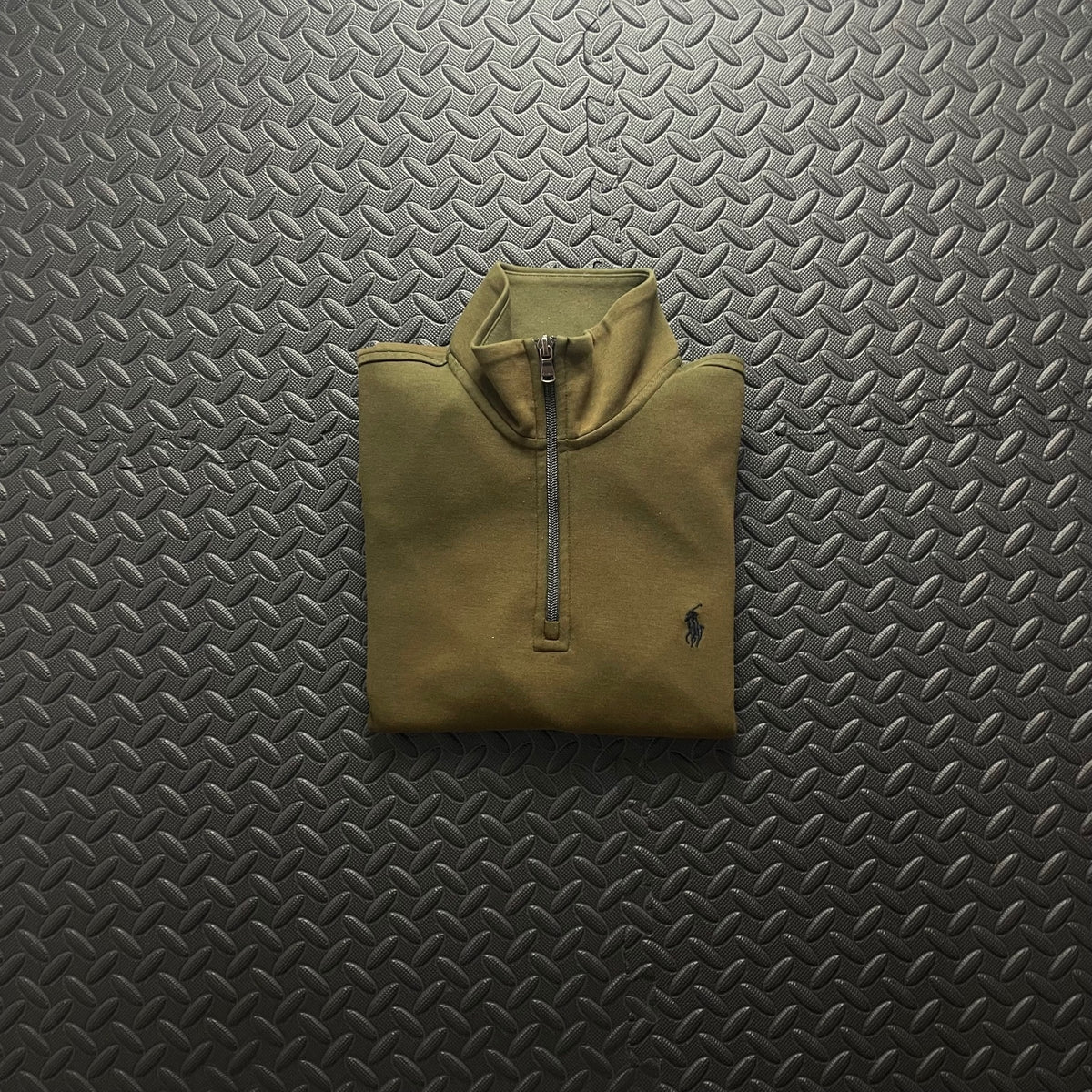 Ralph Lauren Khaki Brown 1/4 Zip Jumper | Men’s Classic Fit S / 3740