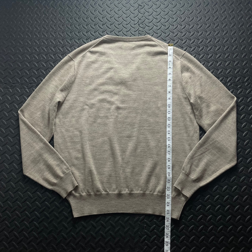 Ralph Lauren Beige V-Neck Jumper | Men’s Classic Fit L / 3778