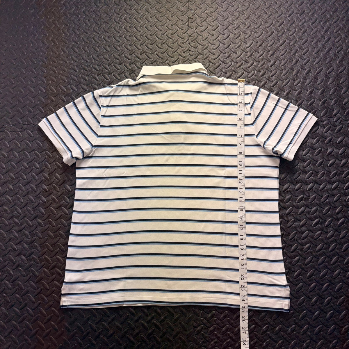 Ralph Lauren White Striped Polo Shirt | Men’s Slim Fit XL / 3813