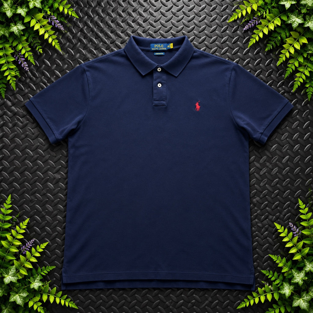 Ralph Lauren Navy Polo Shirt | Men’s Custom Slim Fit XXL / 3792
