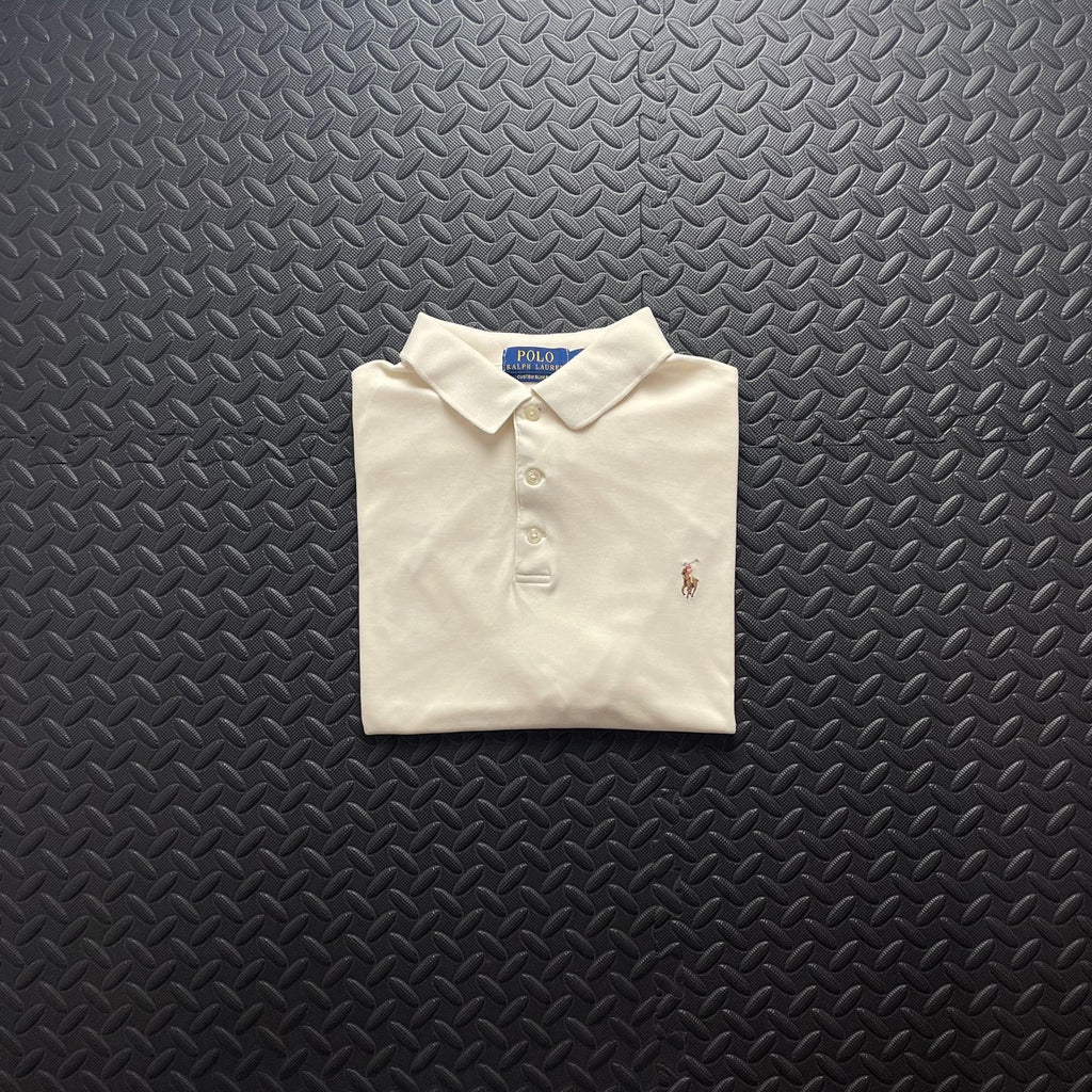 Ralph Lauren Cream Polo Shirt | Men’s Custom Slim Fit L / 3653