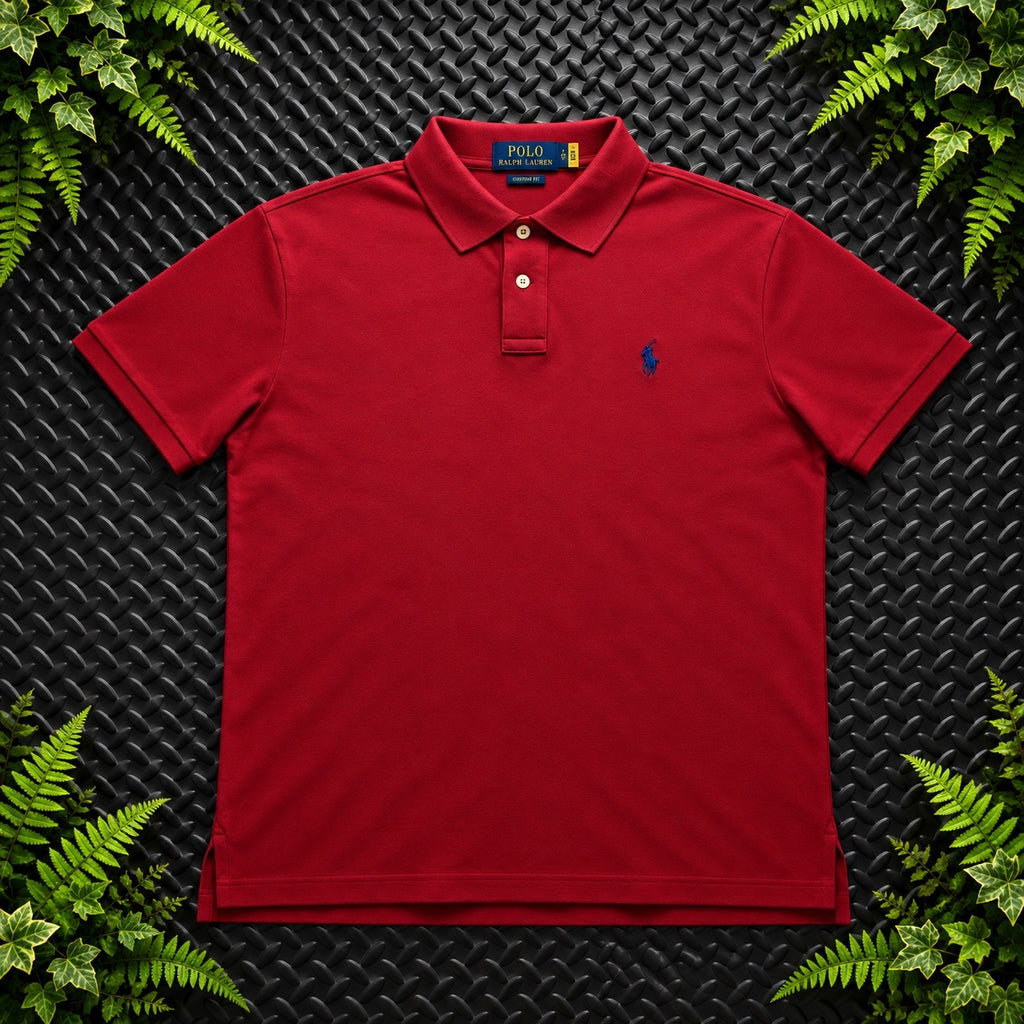 Ralph Lauren Burgundy Red Polo Shirt | Men’s Custom Slim Fit XXL / 3747