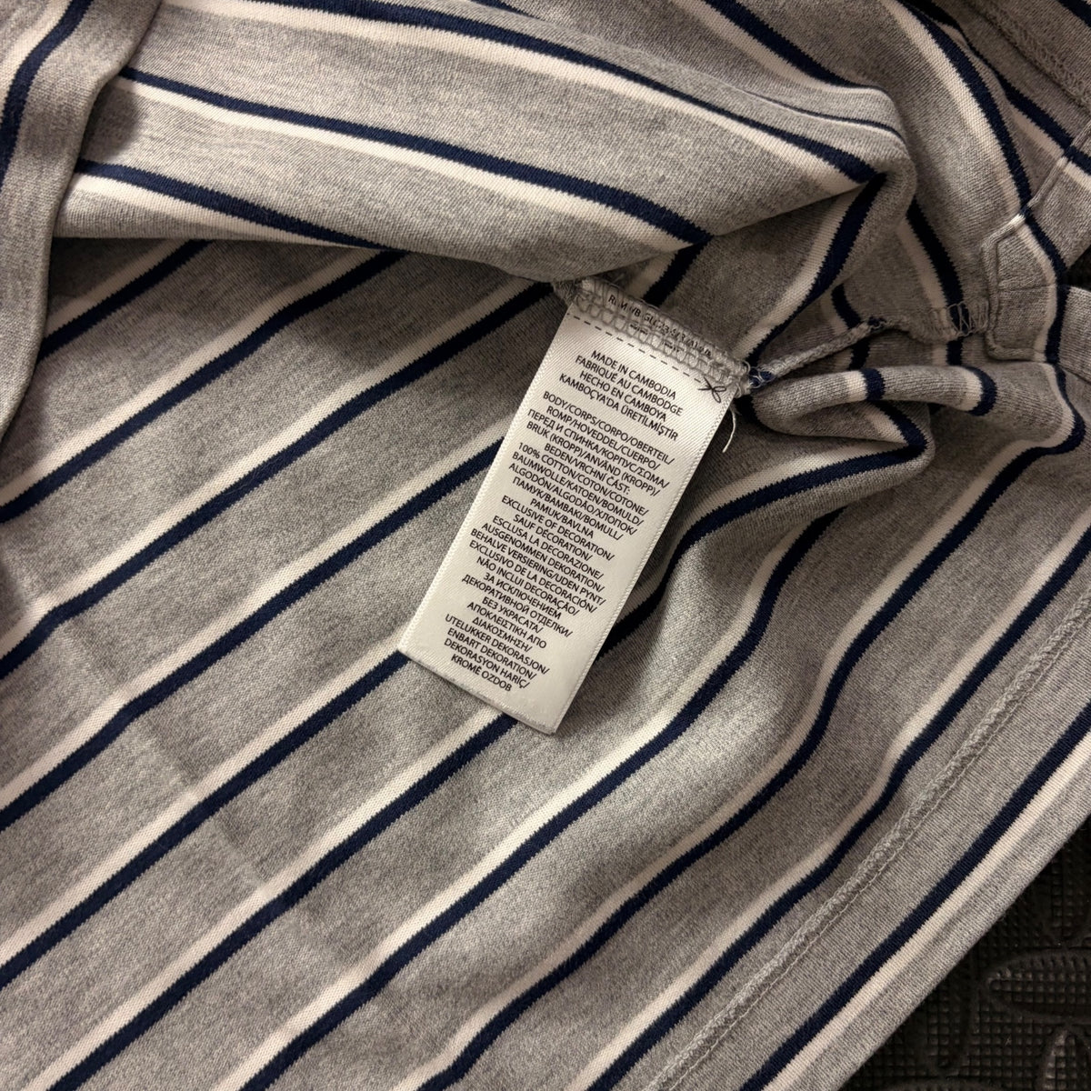 Ralph Lauren Grey Striped Polo Shirt | Men’s Classic Fit XL / 3853