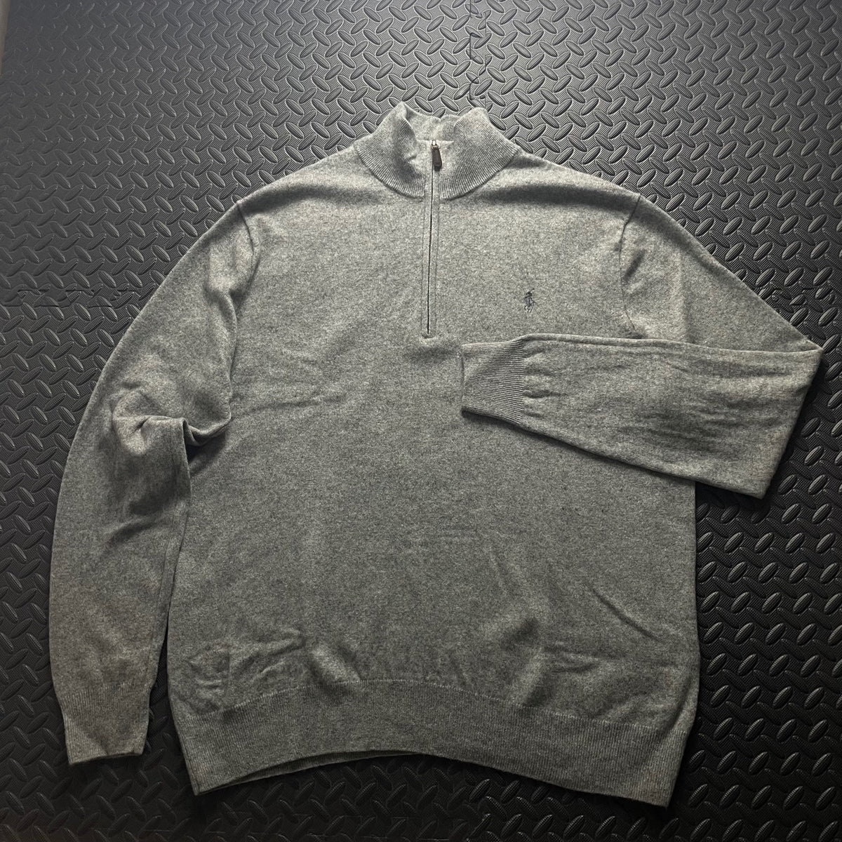 Ralph Lauren Grey Wool 1/4 Zip Jumper | Men’s XXL / 3790