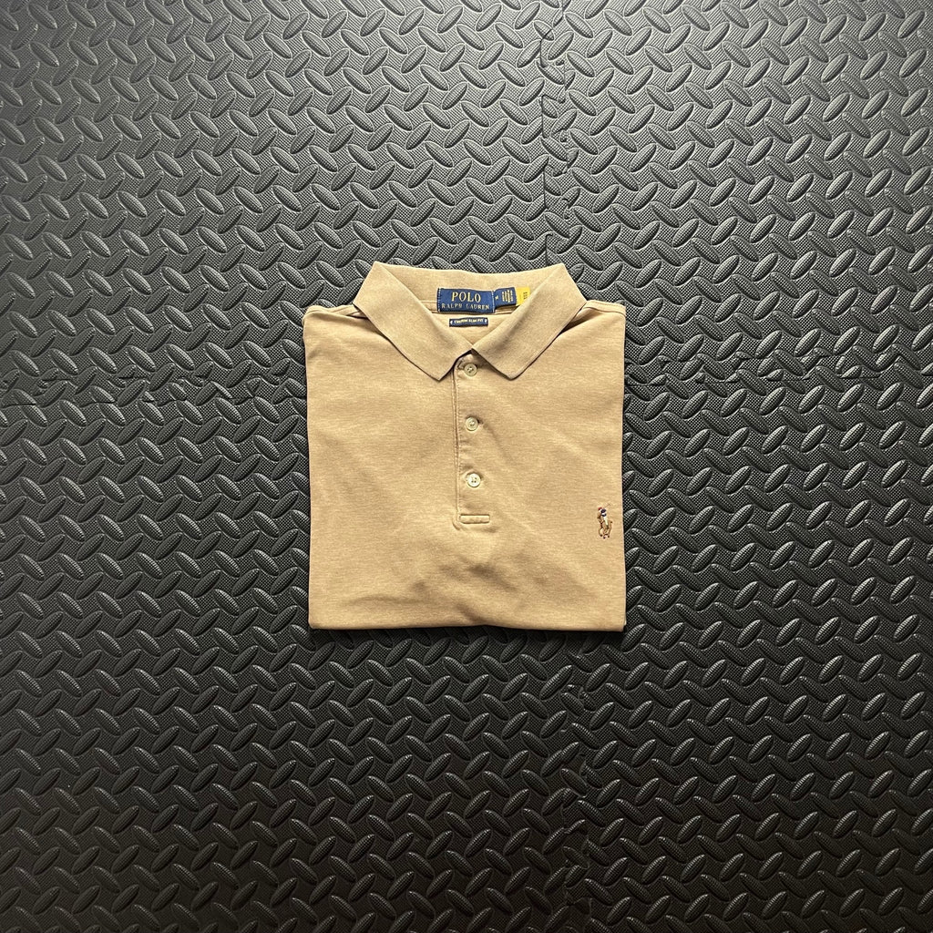 Ralph Lauren Beige Polo Shirt | Men’s Custom Slim Fit M / 3632