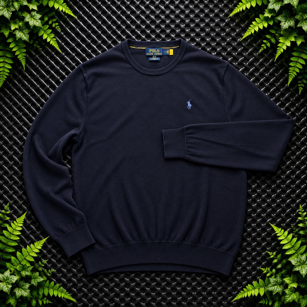 Ralph Lauren Navy Crewneck Jumper | Men’s Slim Fit M / 3738