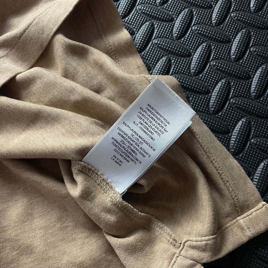 Ralph Lauren Beige Polo Shirt | Men’s Custom Slim Fit M / 3632