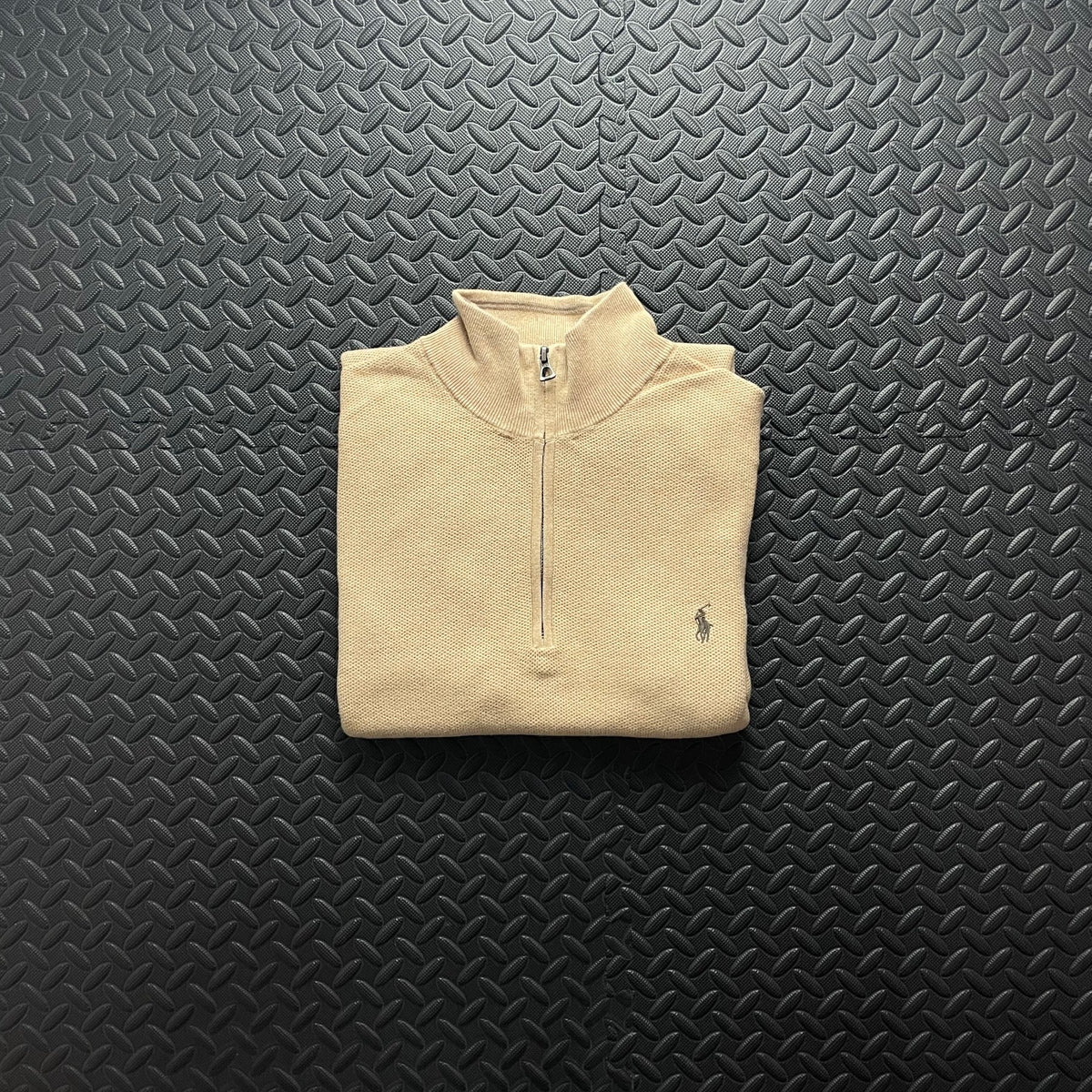 Ralph Lauren Beige 1/4 Zip Jumper | Men’s Classic Fit M / 3727