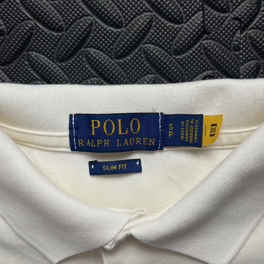 Ralph Lauren Cream White Polo Shirt | Men’s Slim Fit S / 3757