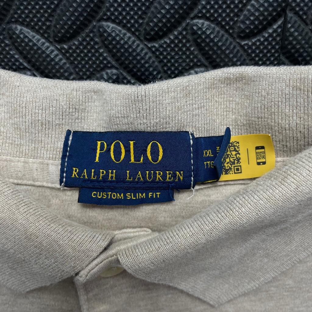 Ralph Lauren Beige Polo Shirt | Men’s Custom Slim Fit XXL / 3700