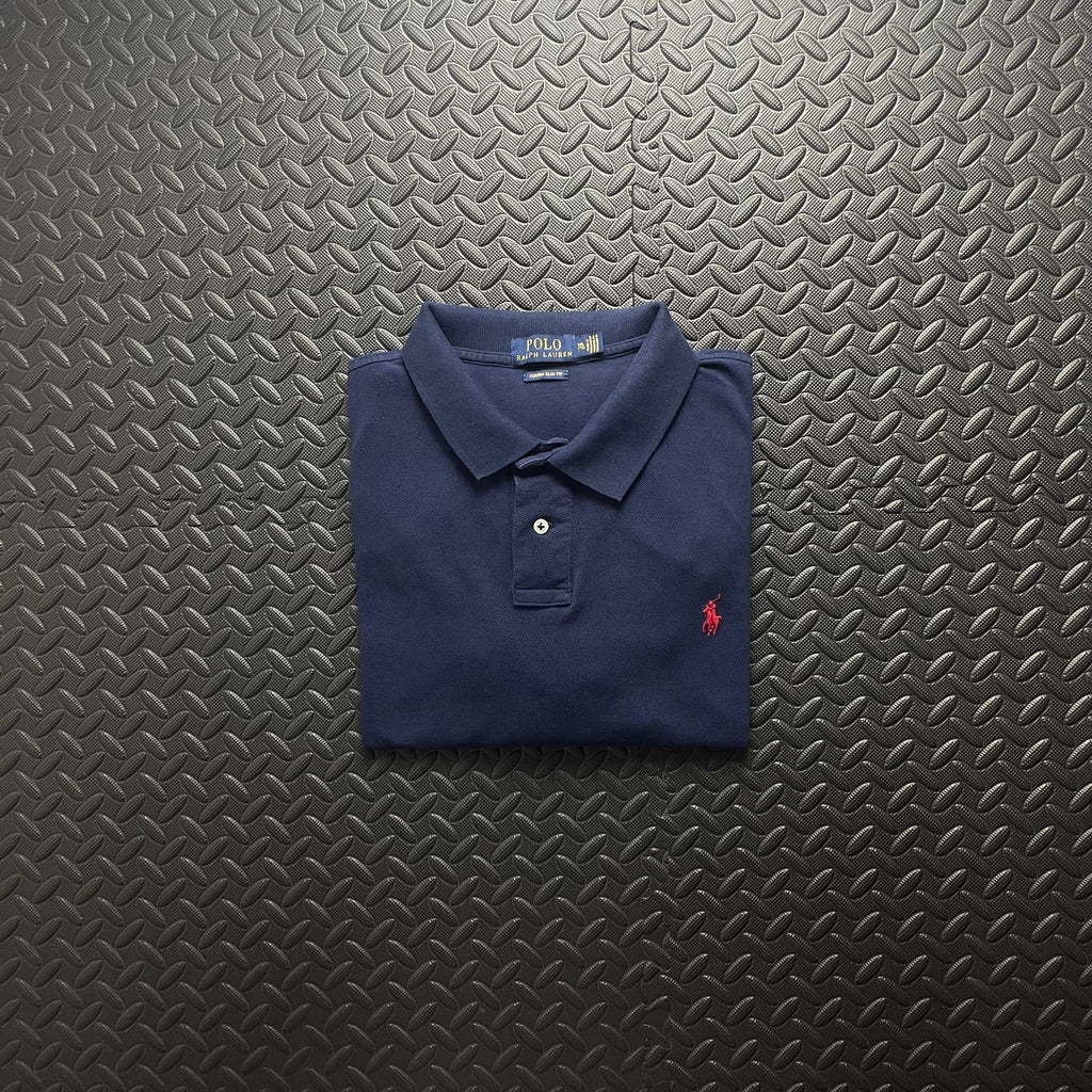 Ralph Lauren Navy Polo Shirt | Men’s Custom Slim Fit XXL / 3792