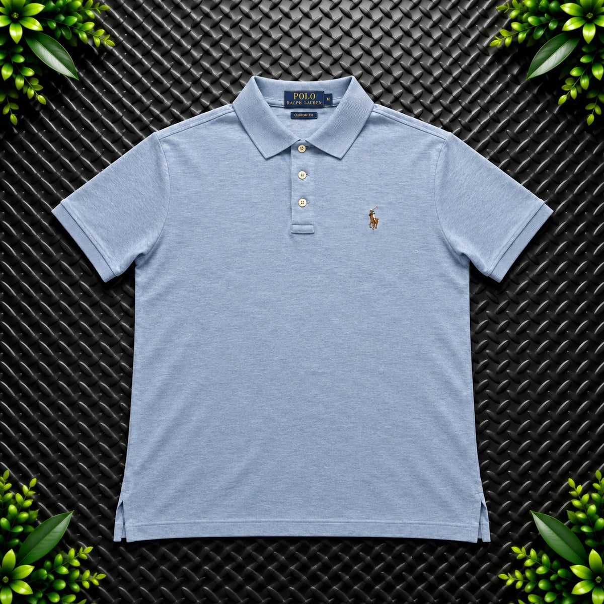 Ralph Lauren Light Blue Polo Shirt | Men’s Custom Slim Fit L / 3622