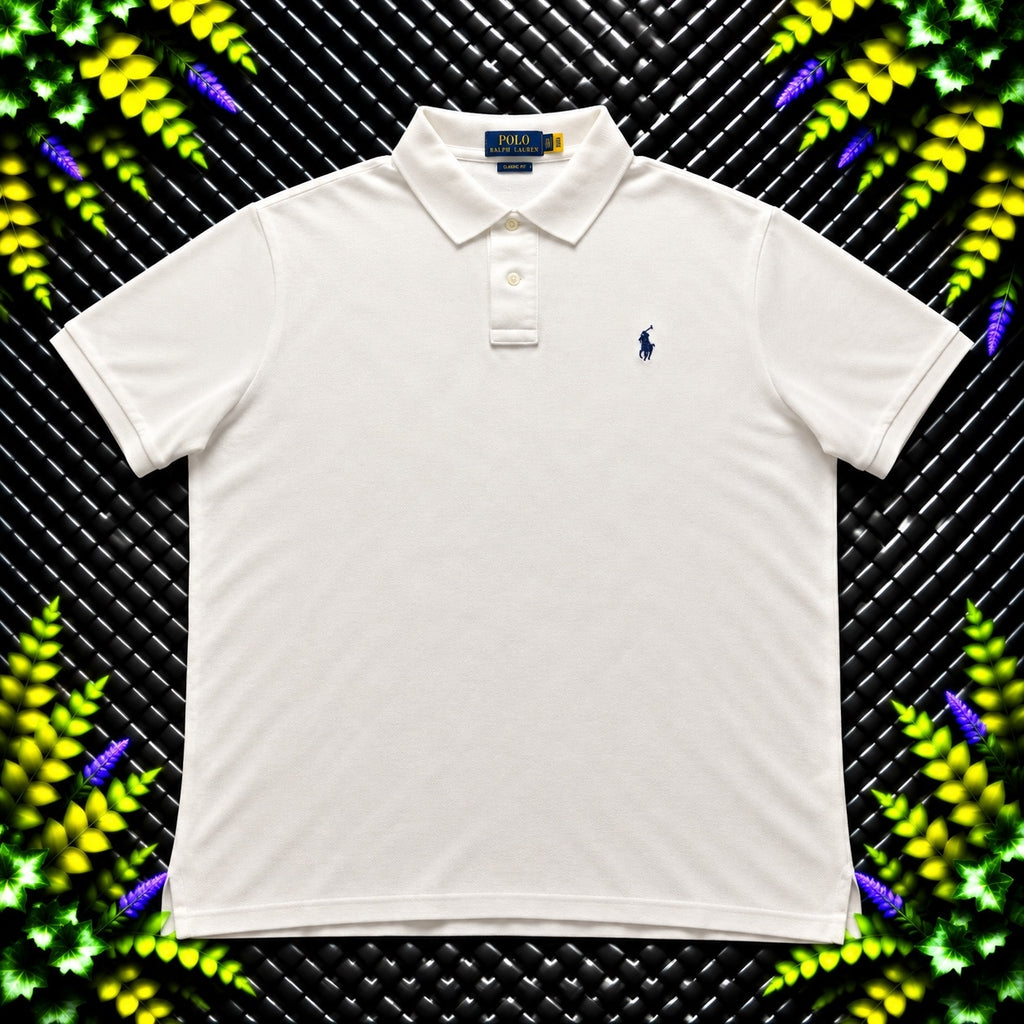 Ralph Lauren White Polo Shirt | Men’s Slim Fit XXL / 3821
