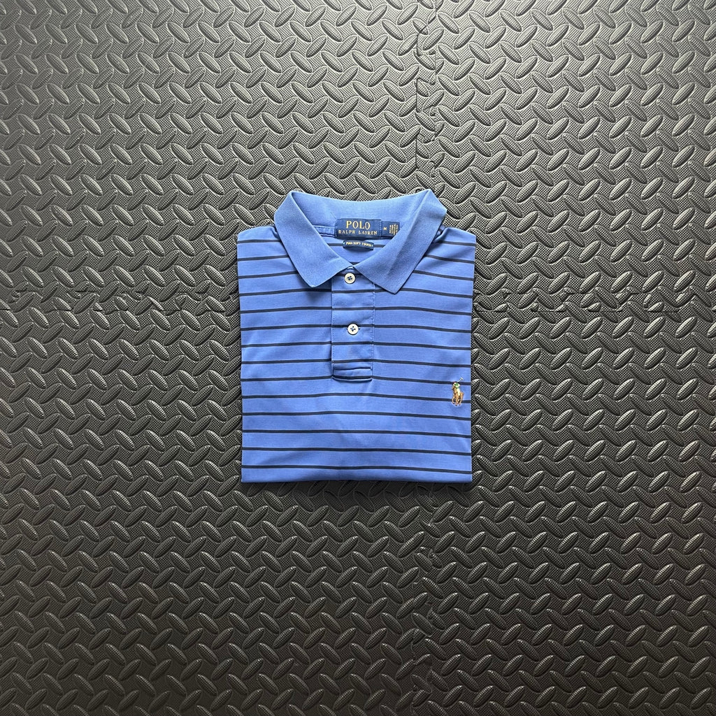 Ralph Lauren Blue Striped Polo Shirt | Men’s Classic Fit M / 3753