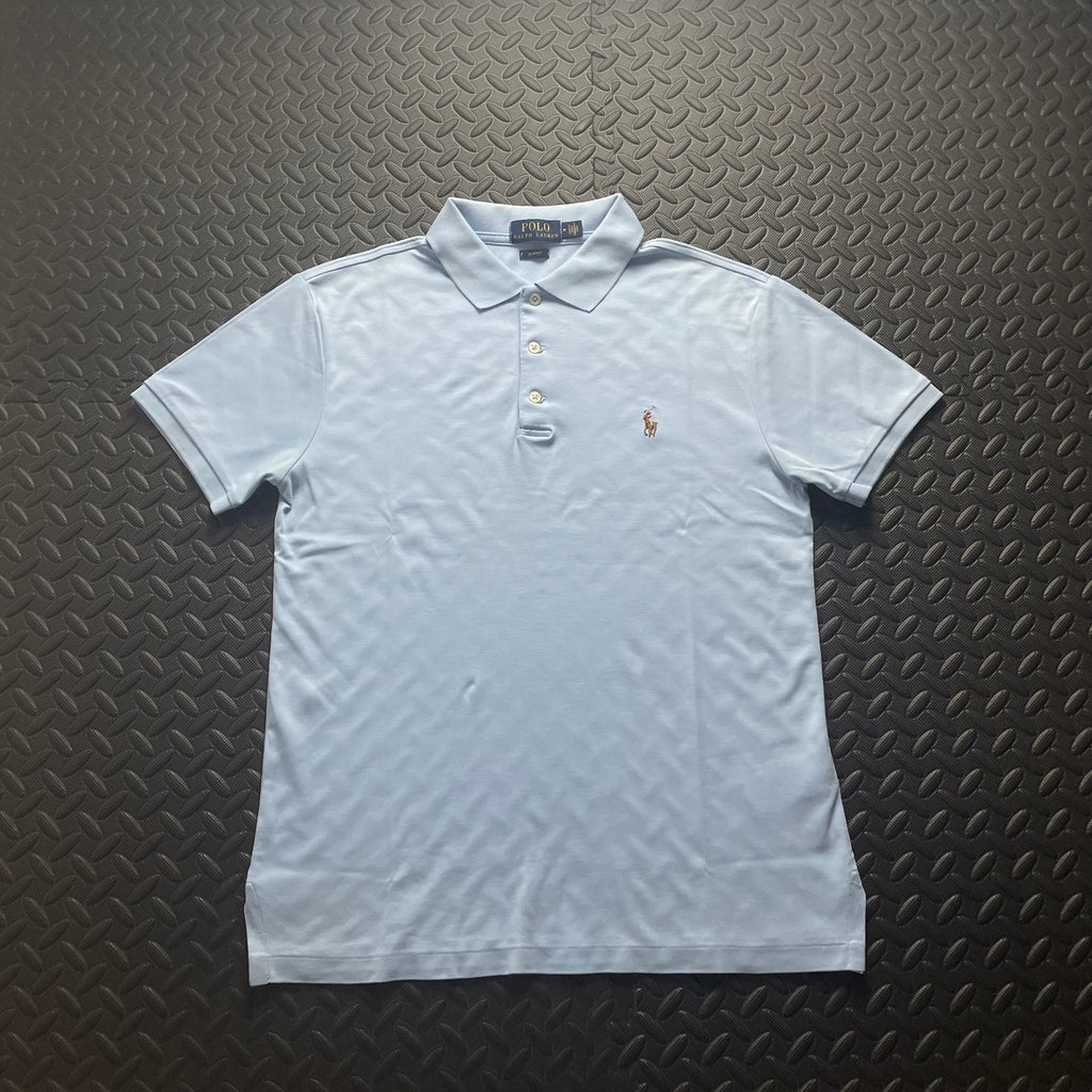 Ralph Lauren Light Blue Polo Shirt | Men’s Slim Fit M / 3399