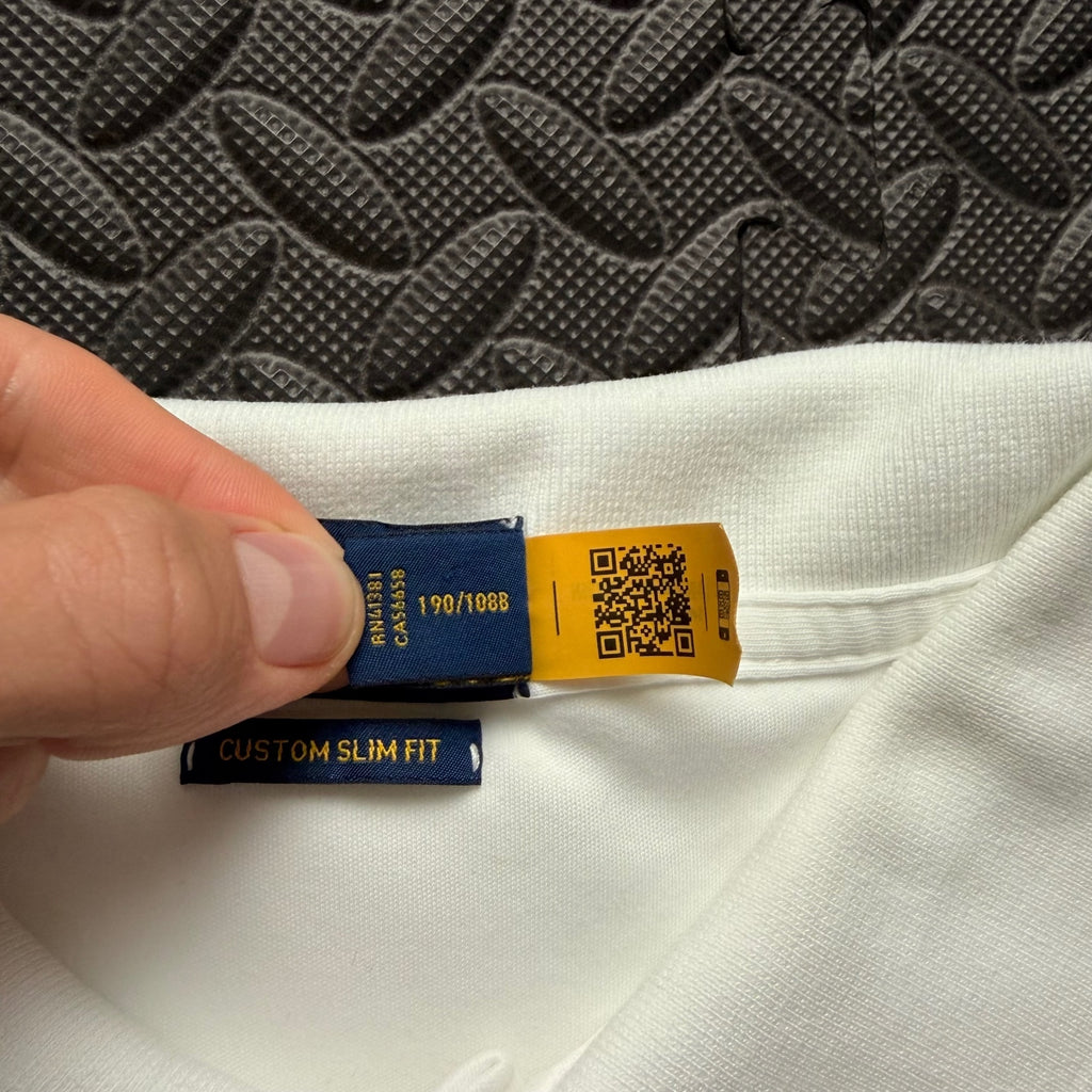Ralph Lauren White Polo Shirt | Men’s Custom Slim Fit XXL / 3819
