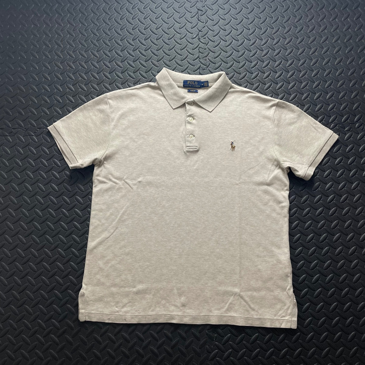 Ralph Lauren Beige Polo Shirt | Men’s Slim Fit M / 3670