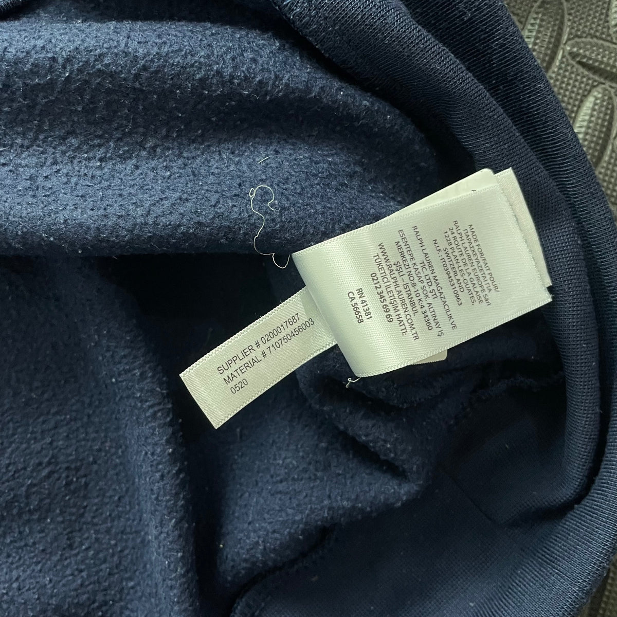 Ralph Lauren Navy 1/4 Zip Sweatshirt | Men’s Classic Fit L / 3728
