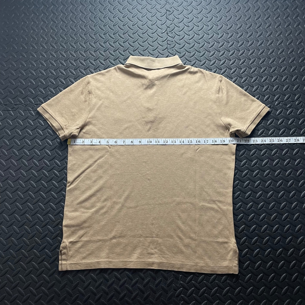 Ralph Lauren Beige Polo Shirt | Men’s Custom Slim Fit M / 3632