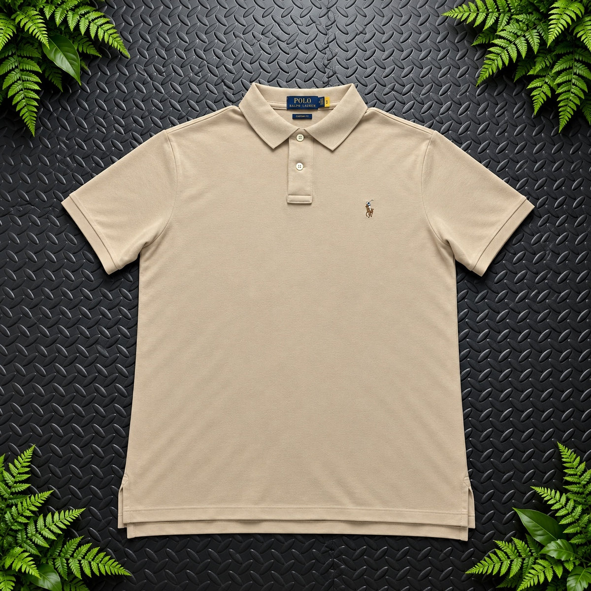 Ralph Lauren Beige Polo Shirt | Men’s Slim Fit M / 3654