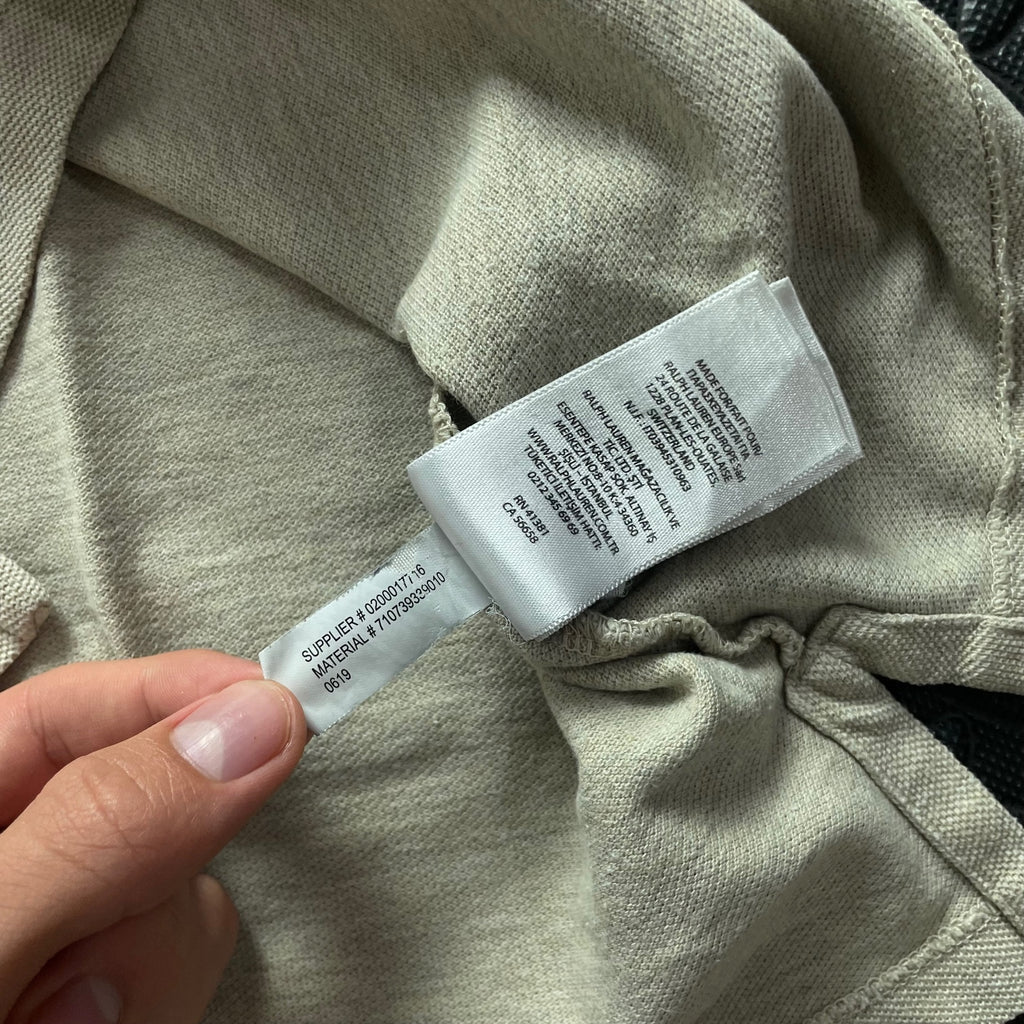 Ralph Lauren Beige Polo Shirt | Men’s Custom Slim Fit M / 3668