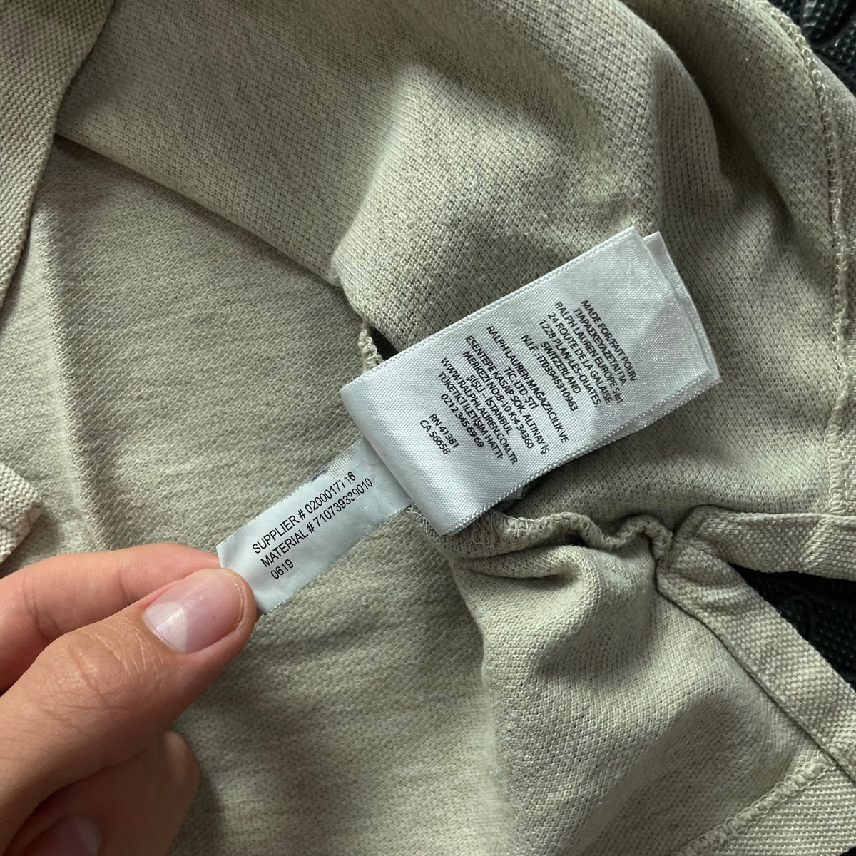 Ralph Lauren Beige Polo Shirt | Men’s Custom Slim Fit M / 3668