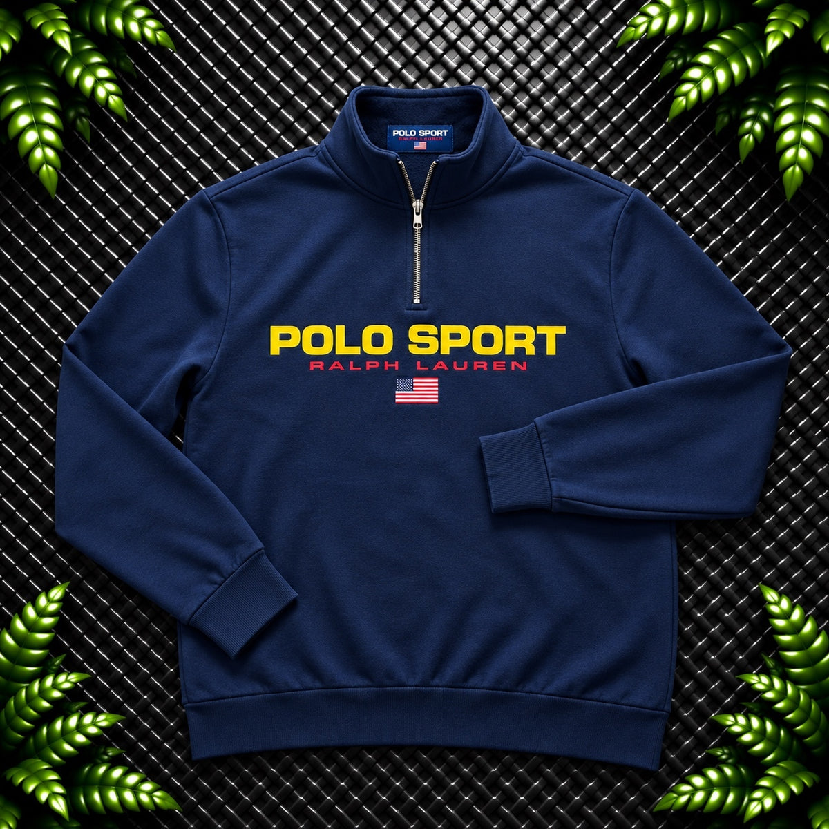 Ralph Lauren Navy 1/4 Zip Sweatshirt | Men’s Classic Fit L / 3728