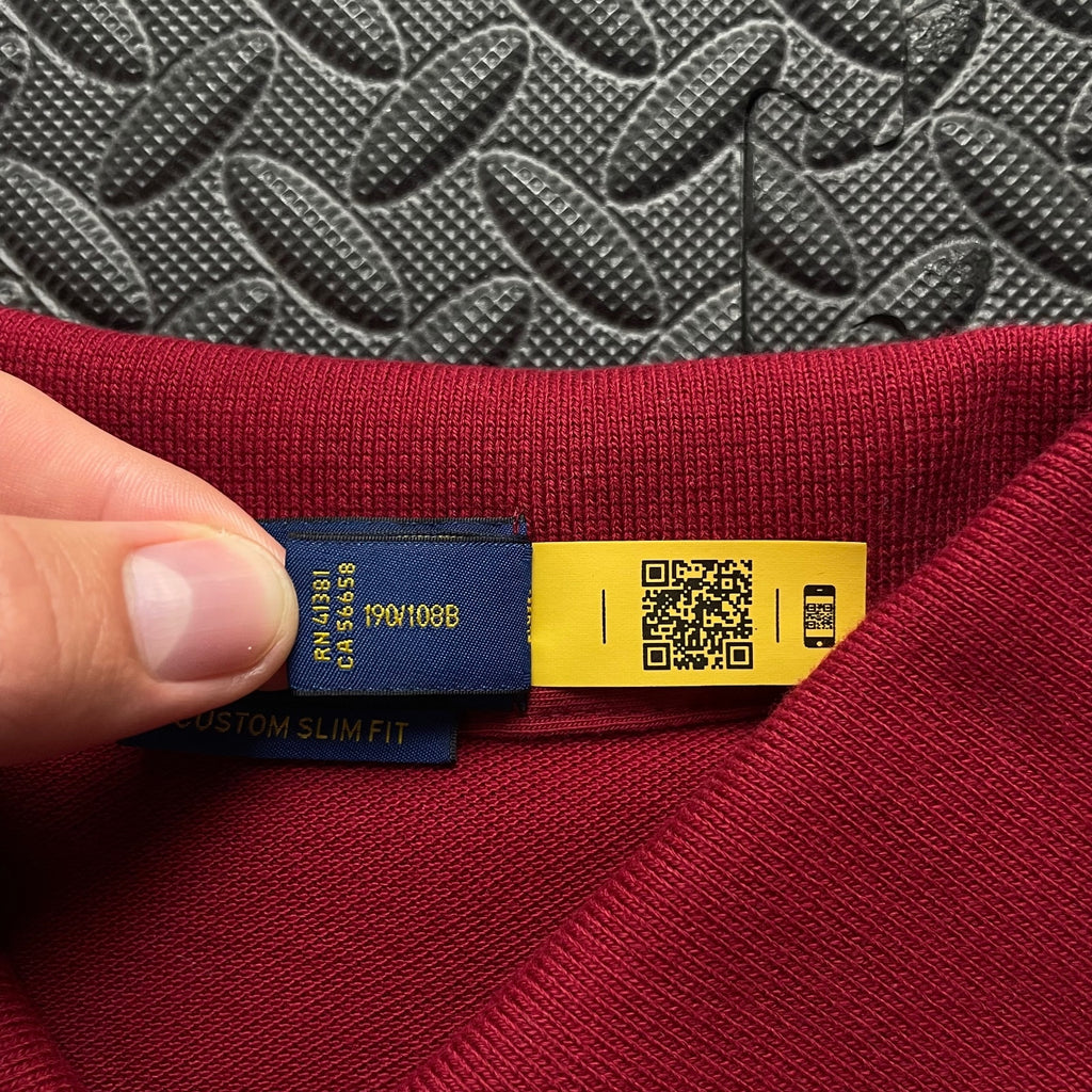 Ralph Lauren Burgundy Red Polo Shirt | Men’s Custom Slim Fit XXL / 3747
