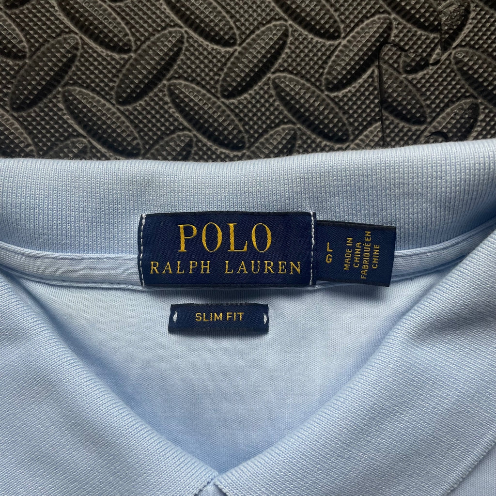 Ralph Lauren Light Blue Polo Shirt | Men’s Slim Fit L / 3398