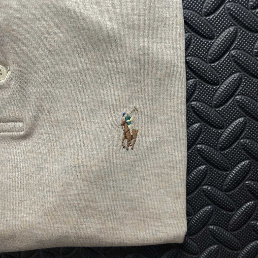 Ralph Lauren Beige Polo Shirt | Men’s Custom Slim Fit L / 3669